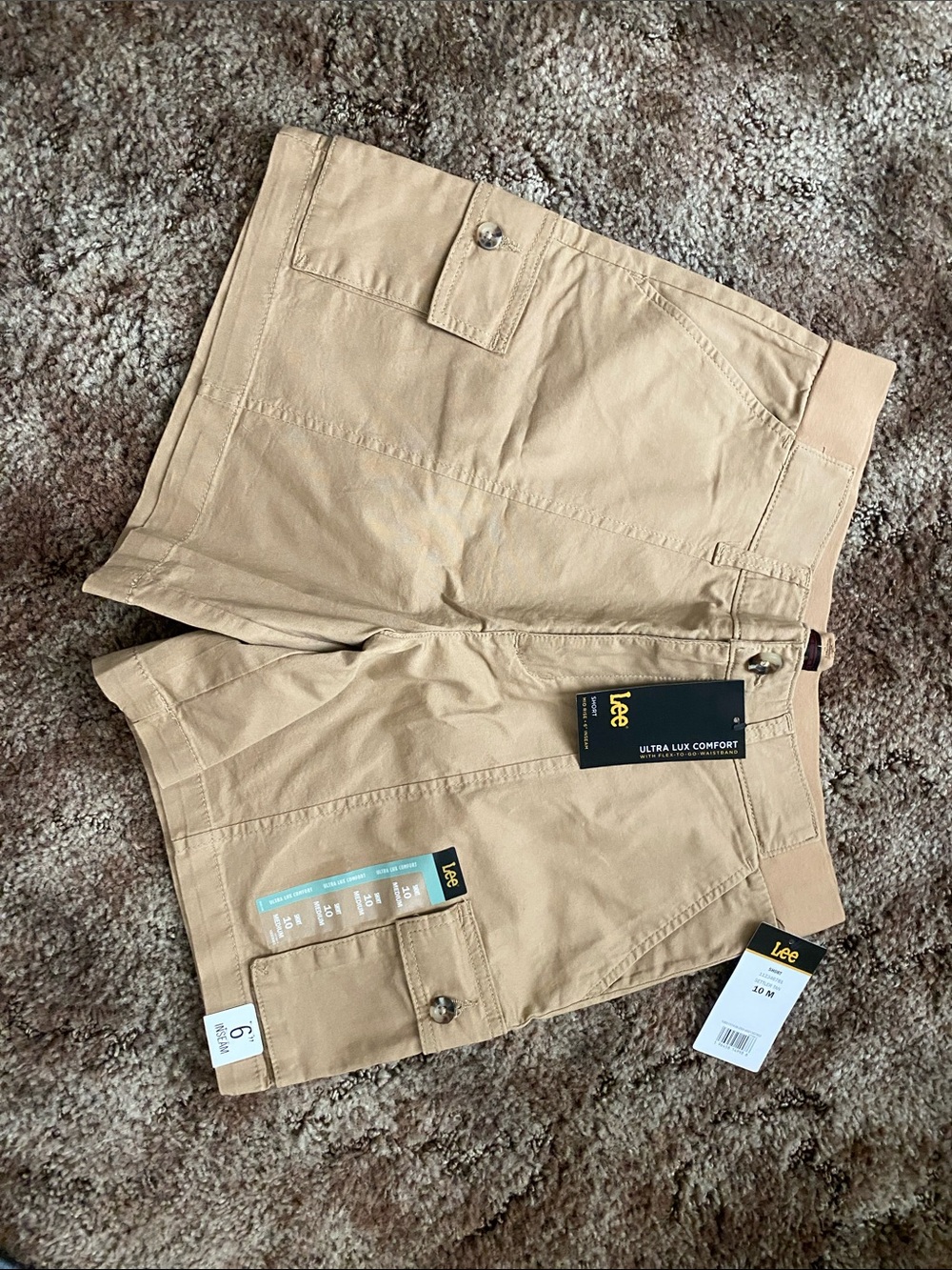 Lee Khaki Cargo Shorts with Utility Pockets